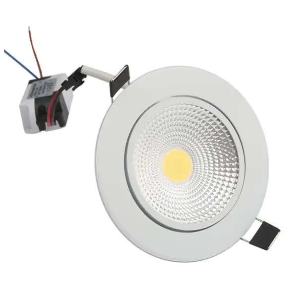 Высокая яркость 3 Вт 5 Вт 7 Вт Светодиодный светильник cob Алюминиевый Точечный светильник белый корпус AC110-220 В теплый/холодный белый