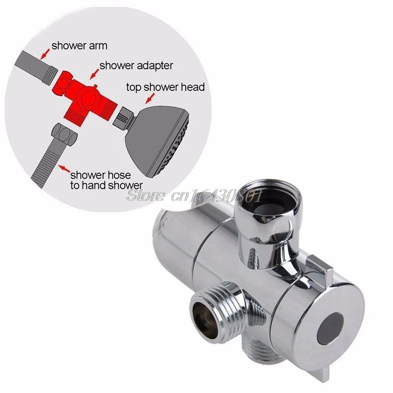 

3-Way Shower Head Diverter Mount Combo Shower Arm Mounted Valve Fix Bracket S08 Drop ship