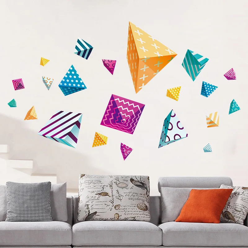 

Large Creative 3D Wall Decal Art Decor Sticker Vinyl Sacred Stripe Geometry Vinyl Movable Wall Sticker Mural for Home Decor NEW