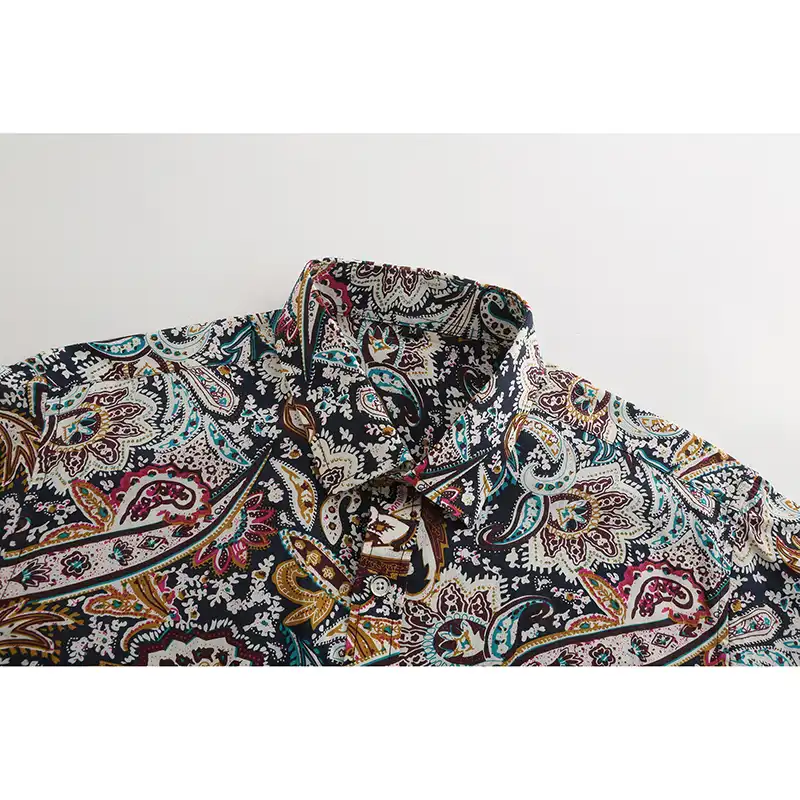 JeeToo Paisley Long Sleeve Print Mens Shirts Plus Size Autumn Winter Casual Cotton Shirt Fashion Slim Fit Male Tops 2018 New JeeToo Paisley Long Sleeve Print Mens Shirts Plus Size Autumn Winter Casual Cotton Shirt Fashion Slim Fit Male Tops 2018 New