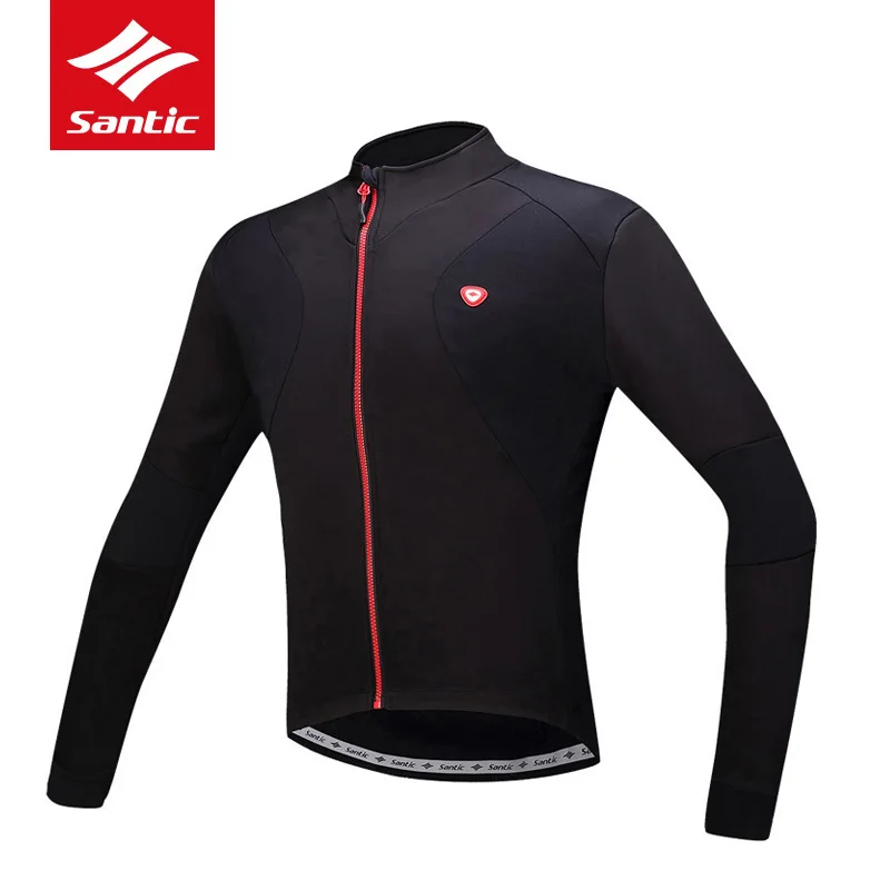 

Santic Cycling Jacket Men Autumn Winter Warm Fleece Thermal Cycling Clothing 2018 Road Bike Bicycle Coat Ropa Ciclismo