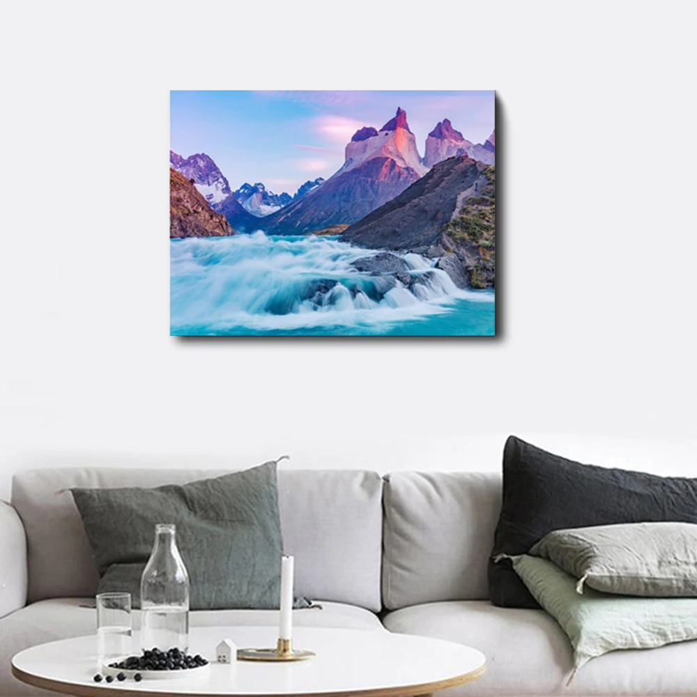 

Printing Calligraphy Seaside Stones Blue Sky Posters and Prints Decorative Canvas Artwork For Living Room Bedroom Decor