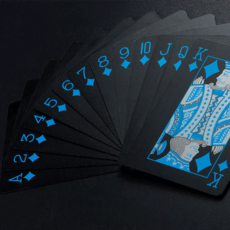New Design Black Plastic PVC Poker Waterproof Playing Cards Novelty 