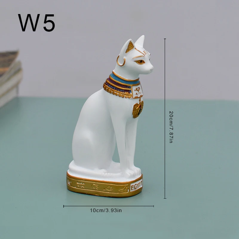 Египетская кошка Пирамида Статуя Иисуса Бог Зевс храм кот Бог безделушка счастливый статуя кота чайный набор украшение для дома - Цвет: W5