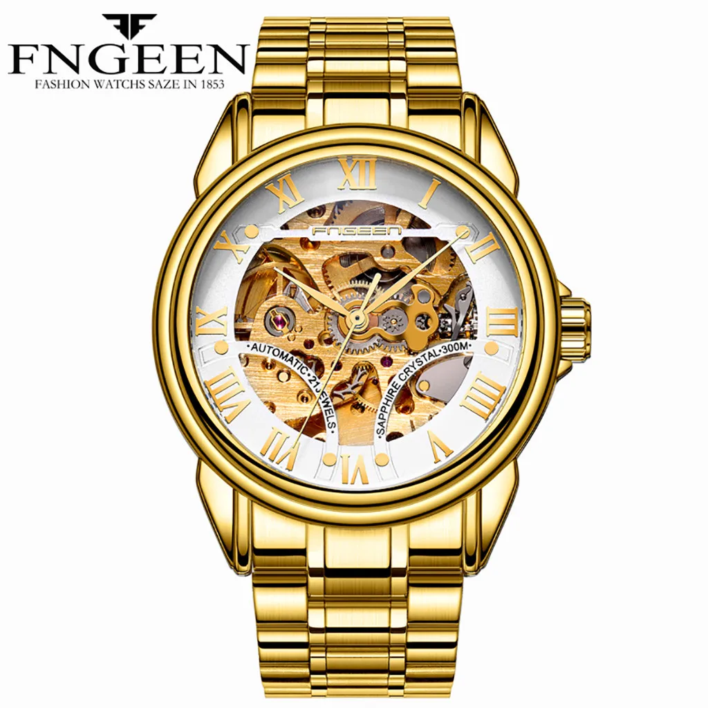 Роскошные Лидирующий бренд унисекс часы автоматические механические полые Скелет полностью стальные часы мужские повседневные наручные часы LD