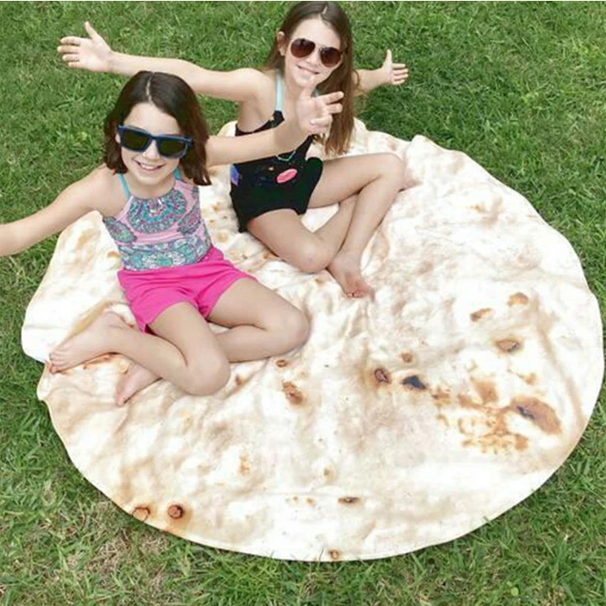 

1pc Comfort Food Creations Burrito Wrap Blanket Perfectly Round Tortilla Throw for dropshipping