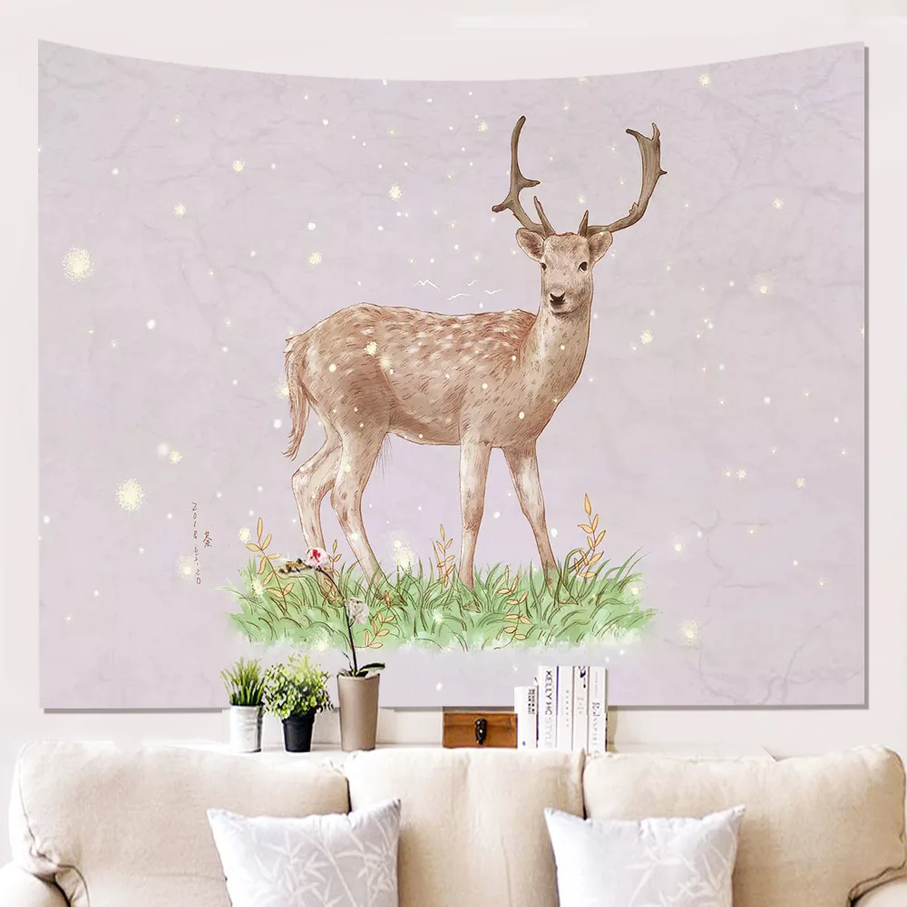 

Tapestry Wall Hanging 3D Color Deer Home Custom Decoration Blanket