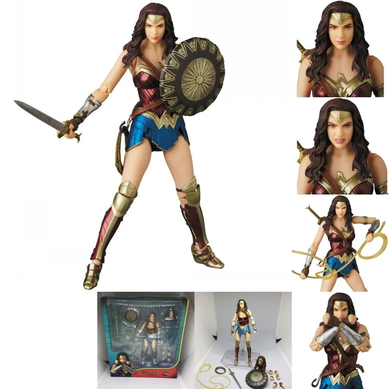 DC Justice League Super Hero MAFEX MAF Batman 056 Flash 058 Wonder Woman 048 Супермен 057 Человек-паук 047 фигурка игрушка кукла - Цвет: Wonder Woman 048