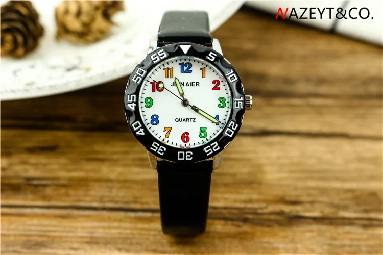Продвижение NAZEYT модные детские 3D Мультяшные кварцевые часы для мальчиков и девочек цветные весы светящиеся руки наручные часы детские