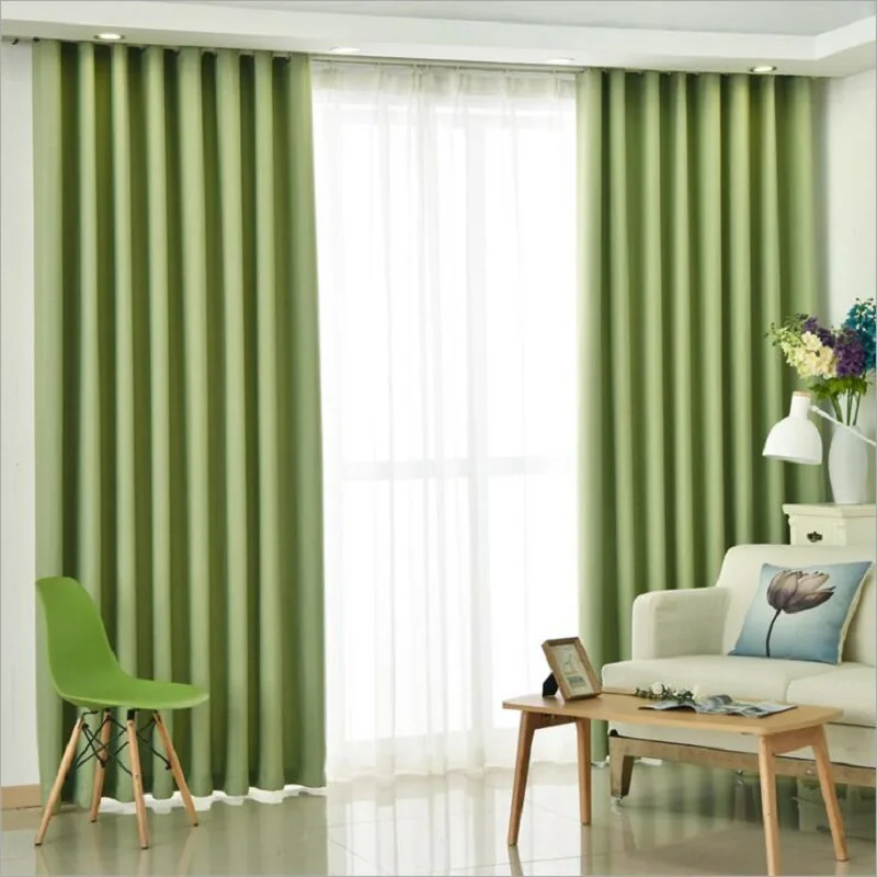 green cloth Фиолетовая занавеска Современная однотонная искусственная одноцветное белье фиолетовая затемненная занавеска s для гостиной занавески в комнату - Цвет: green cloth