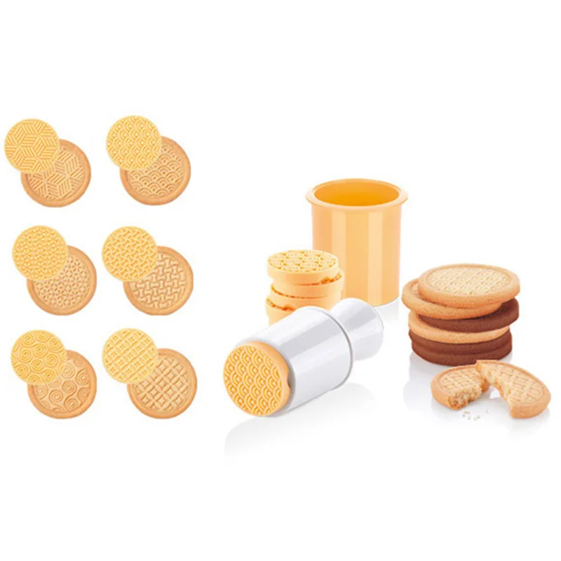 6pcs/set Christmas Tree Cookie Cutter Mold 3D Cartoon Stamps Pastry Biscuit Fondant Baking Tools DTT88 - Цвет: Yellow