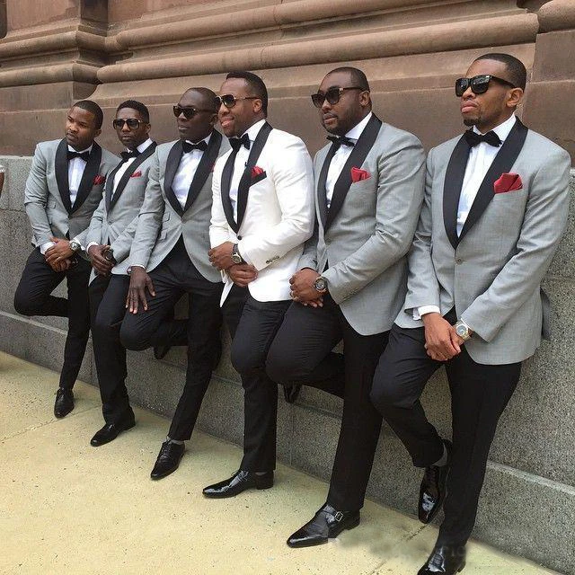 light-grey-jacket+pants-mens-tuxedos-with-black-lapel-best-men-suits-custom-made-groomsmen-suits