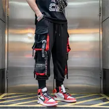Мужские брюки карго с несколькими карманами, спортивные штаны, Мужские штаны на молнии с эластичной резинкой на талии, спортивные штаны в стиле хип-хоп, уличная одежда