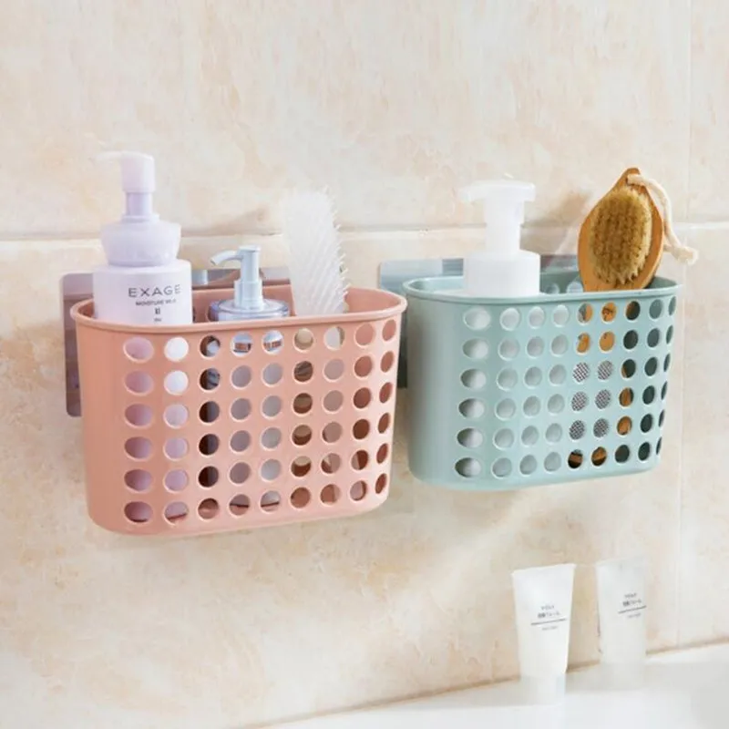 ZIDUKE Plastic Bathroom Hanging Basket Bathroom Wall Washing Basket