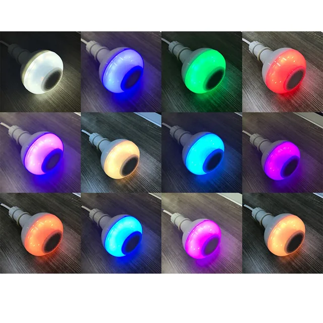 Wireless Bluetooth Speaker Bulb E27 Smart RGB RGBW Dimmable LED Music Player Audio Light Lamp with 24 Keys Remote Control