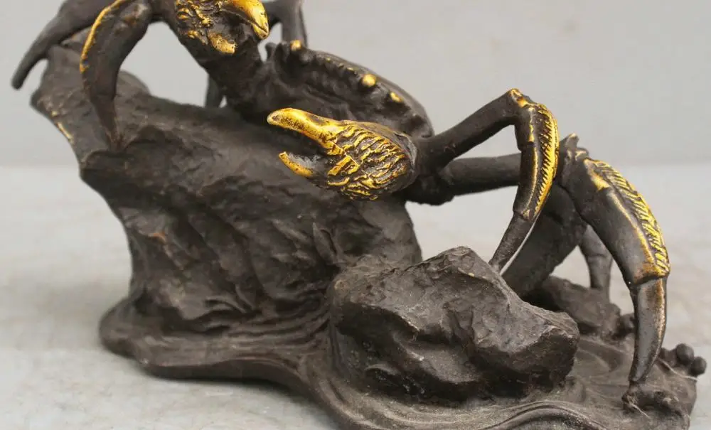 

11'' Chinese Feng Shui Crabs Bronze Statue