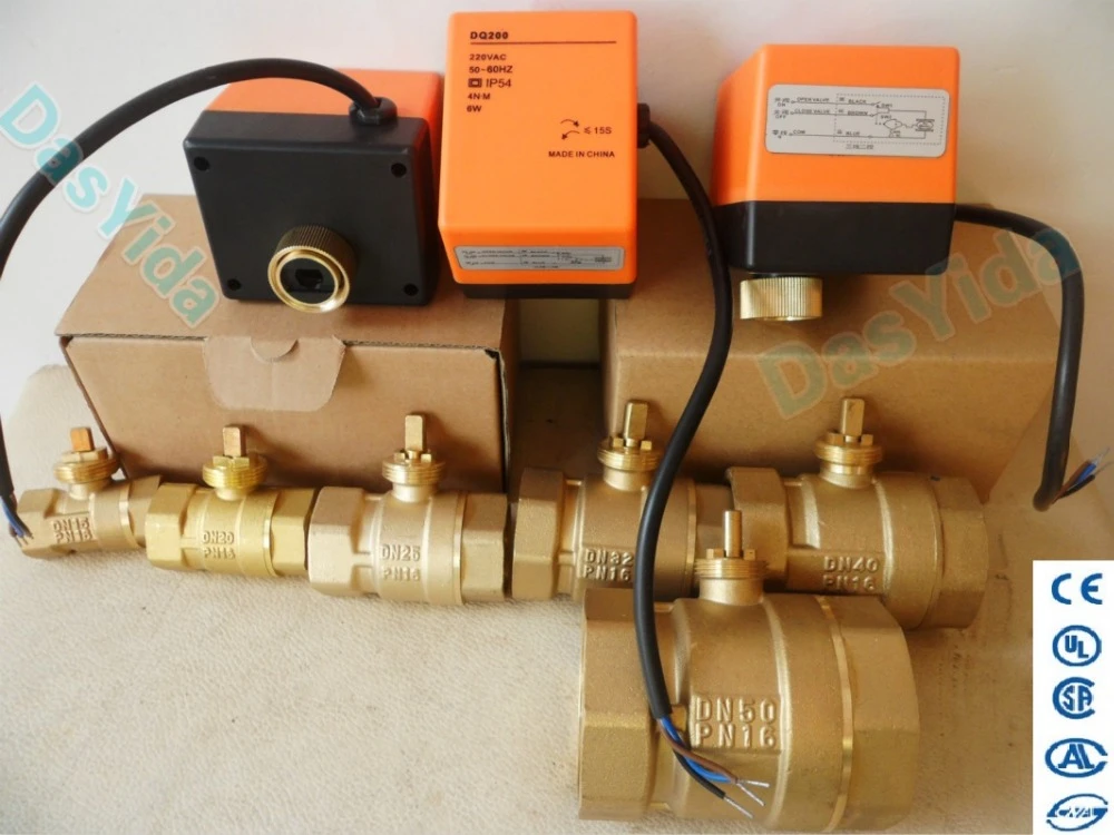 ZUQIEE Valve DN15 G1/2 3-Wire 2-Way Brass Motorized Ball Electrical Valve for Air Conditioner AC220V ZUQIEE Valve DN15 G1/2 3-Wire 2-Way Brass Motorized Ball Electrical Valve for Air Conditioner AC220V