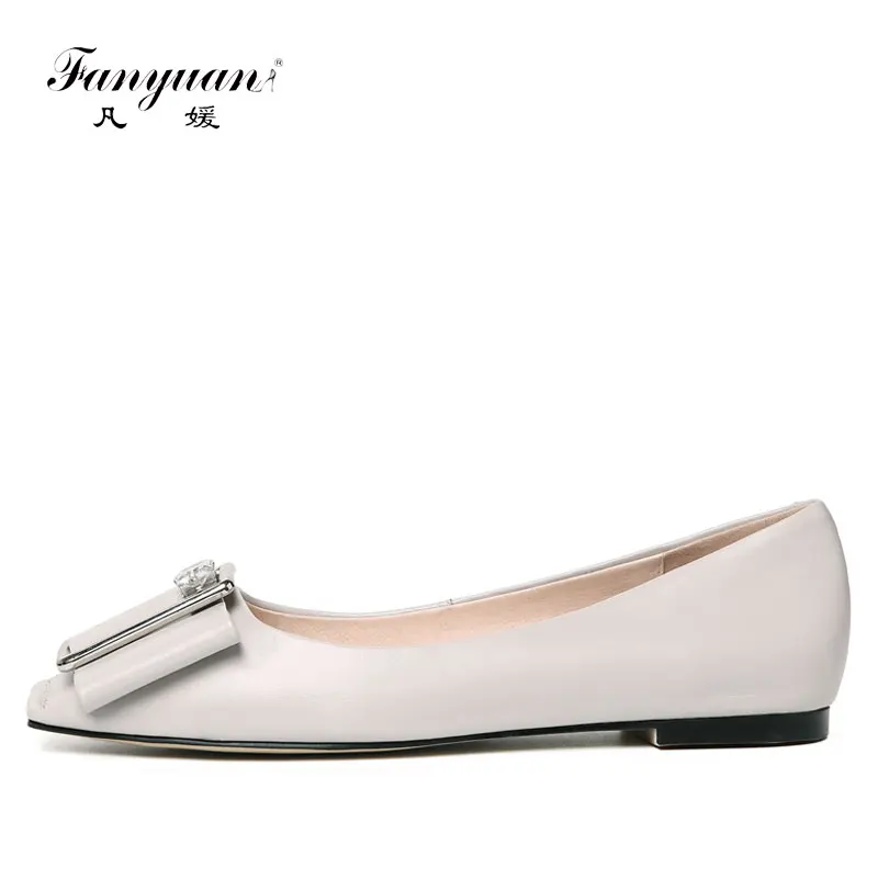 

Fanyuan 34-40 Woman Shoes Genuine Leather inside Low Heels Women Pumps Stiletto Women's Work shoe Square Toe Wedding Shoes