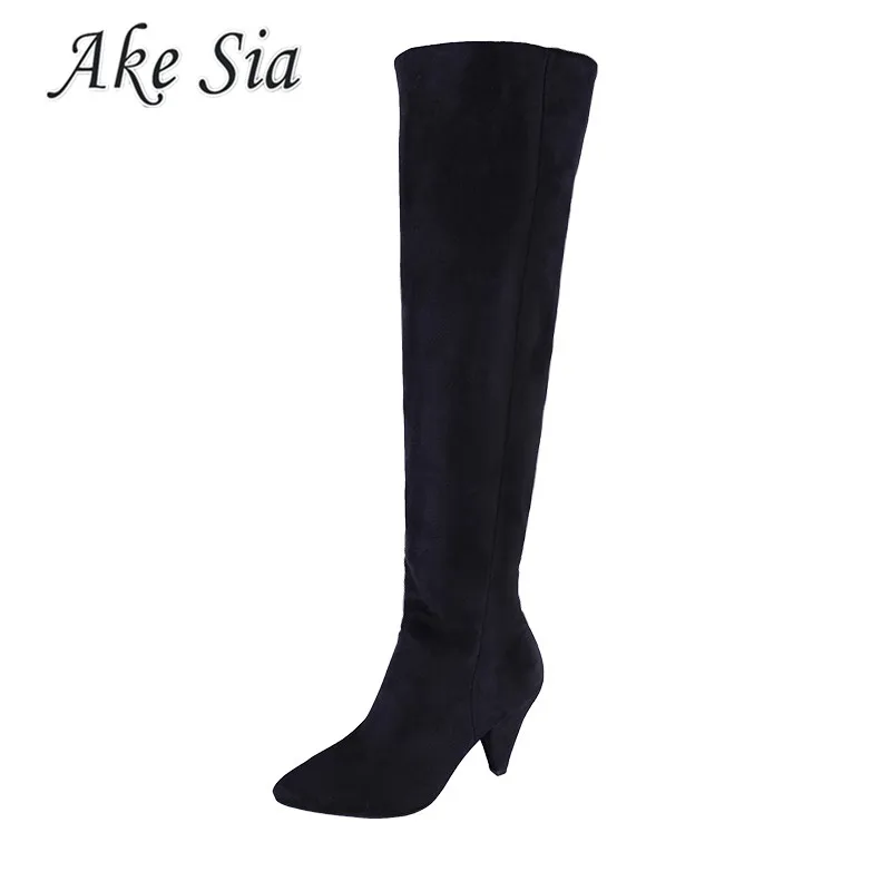 

2018 winter new boots women's fashion simple and comfortable women's shoes women's sweet suede pointed boots y100