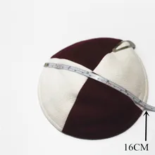 Иудейский киппот геометрический белый и коричневый цвет 16 см Kippah