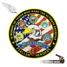 Большой размер 30 см шириной в память павших героев никогда не забудьте вышитые патчи Орел шаблон для одежды индивидуальный дизайн