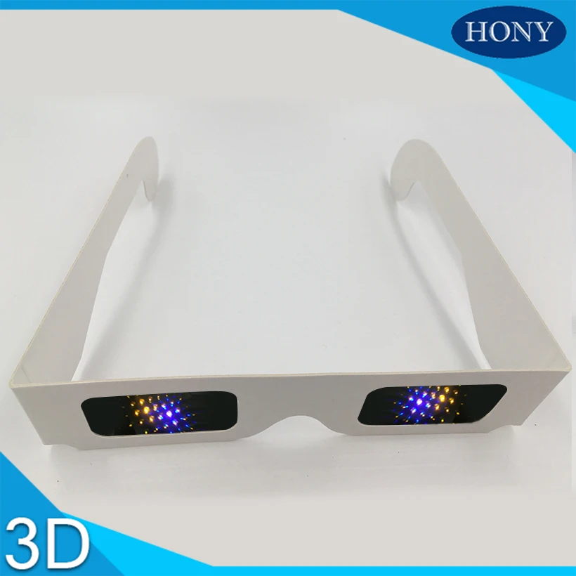 20 шт пакеты продвижение подарок 3D рейвы призматические очки, бумажные легкие 3D дифракционные фейерверки решетчатые очки спирали/13500 линий линзы