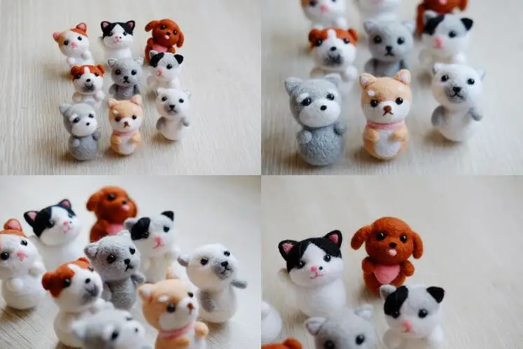 Various dolls set wool needlepoint kit wool felt needle felting gift box craft needlecraft DIY handmade