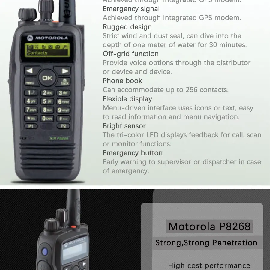 Product quality: 360 grams. Configuration Host * 1. Antenna * 1. Battery *  1. Back clip * 1. Charger * 1. Operation manual * 1