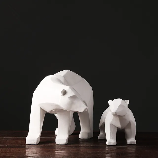Sección geométrica Oso Polar blanco adornos gabinete TV familia