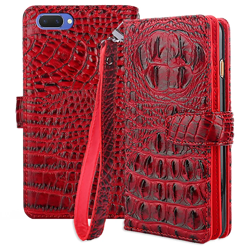 

Fashion Case sFor OPPO A5 Leather Wallet Phone Cases For Coque OPPO A5 Capa Fundas Cover with 3D Crocodile Pattern