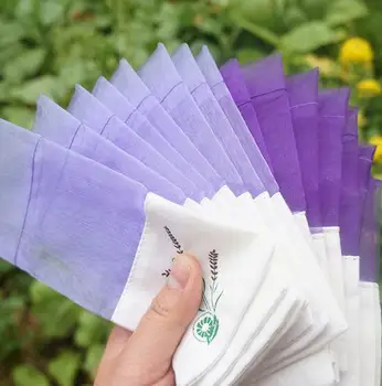 

100pcs/lot Purple Cotton Organza Lavender Sachets DIY Dried Flower Sweet Bursa Wardrobe Mouldproof Fume Gift Bag SL5091
