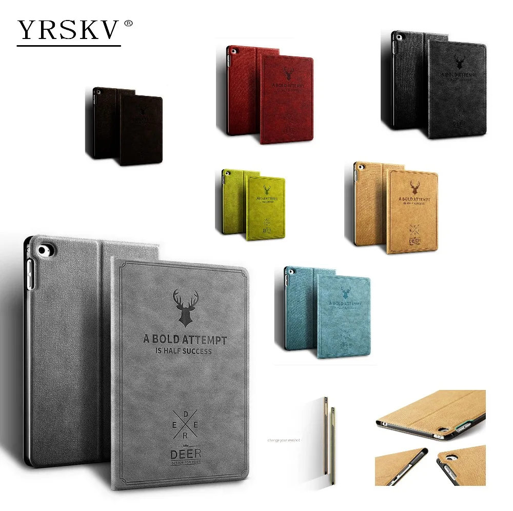 

Case for Apple iPad mini 4 YRSKV high quality Smart sleep wake Retro Deer Pattern PU Leather Tablet Cover Case For Apple iPad