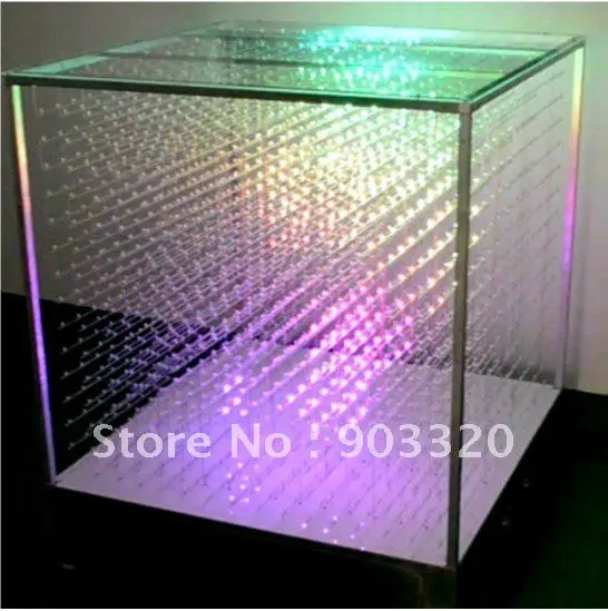 

SMD 5mm 3 in 1 16*16*16=4096 Voxel Laying 3D LED Cube Light LED Display for Disco Party Exhibition Bar Club