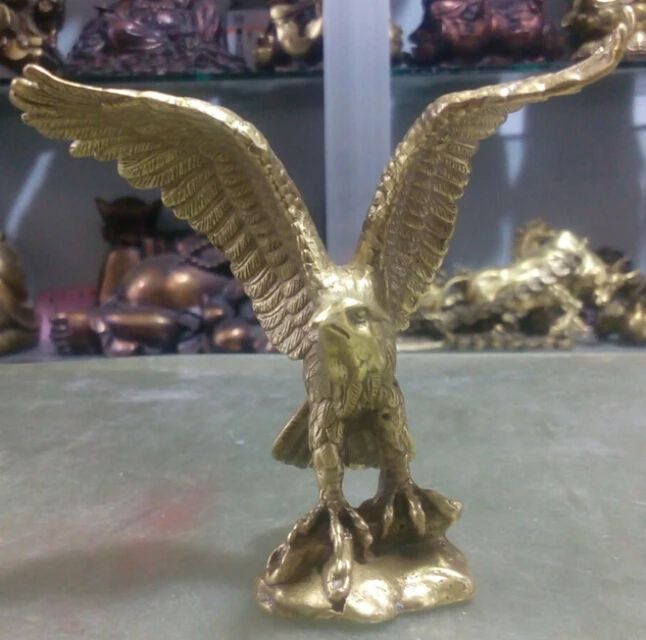 

Free Chinese Fengshui Brass king of birds Eagle Hawk Animal sculpture Statue bronze factory outlets high 12cm