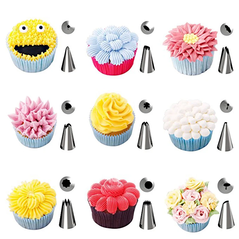 

48 Pcs Stainless Lcing Piping Nozzles Pastry Tip Pastry Sugarcraft Fondant Decorating Set Storage Box Cake Decor Tools