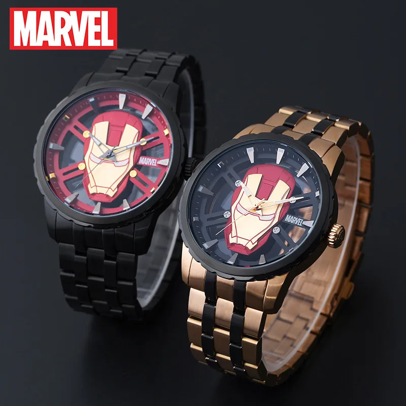 

MARVEL Disney Men Watch Luxury Back Hollow Out Iron Man Helmet Man Watches Fashion Sport Mechanical Wristwatches Male Watch