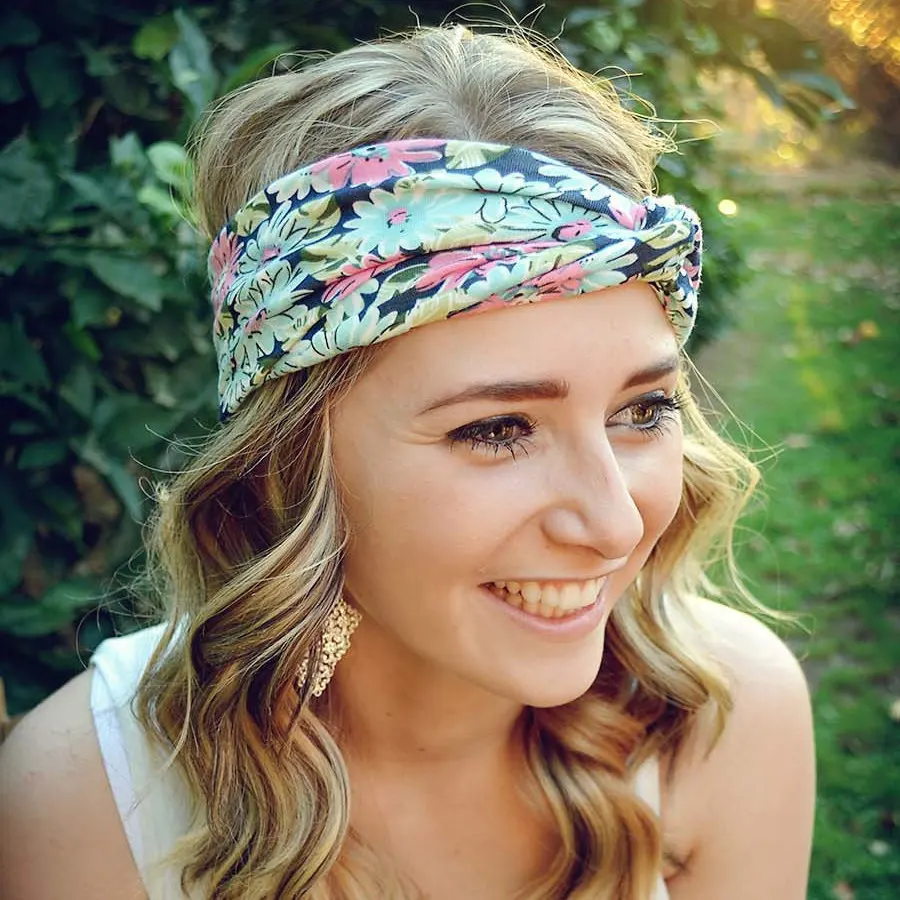 Hair Accessories Women Twisted Headband Elastic Hairband Floral Turban Headwrap 