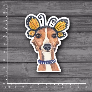 

A dog with butterfly hairpin Waterproof PVC Laptop Notebook Skin Stationery Sticker decor Decal For kid Toy Stickers[Single]
