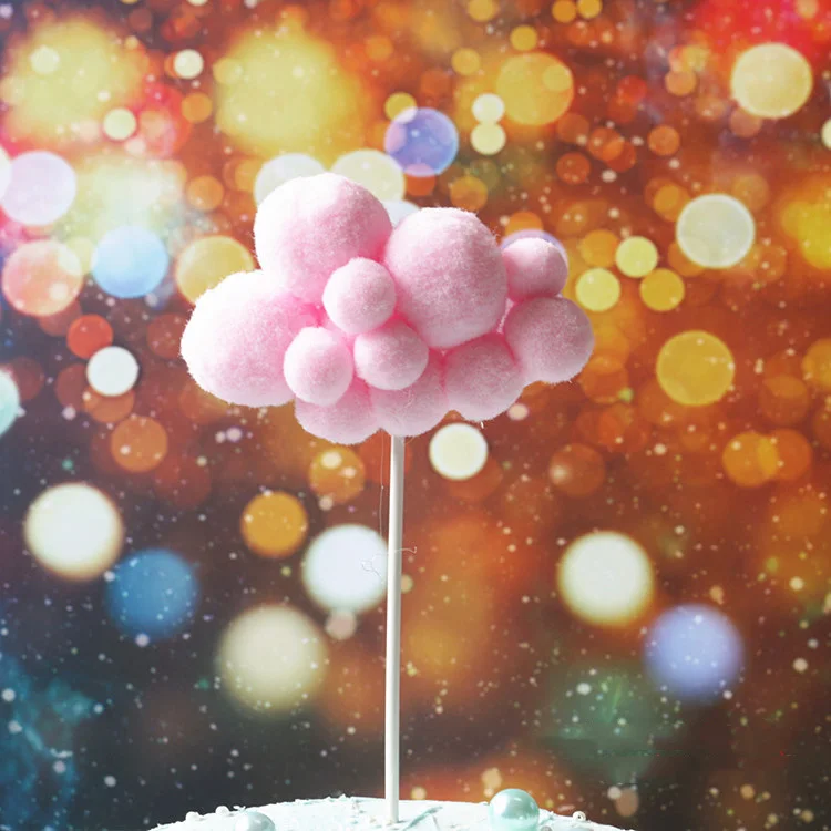 Торт украшения торта Беби Шауэр детский сувенир лошадь облако воздушный шар кекс Happy с днем рождения - Цвет: 1pcs short pink