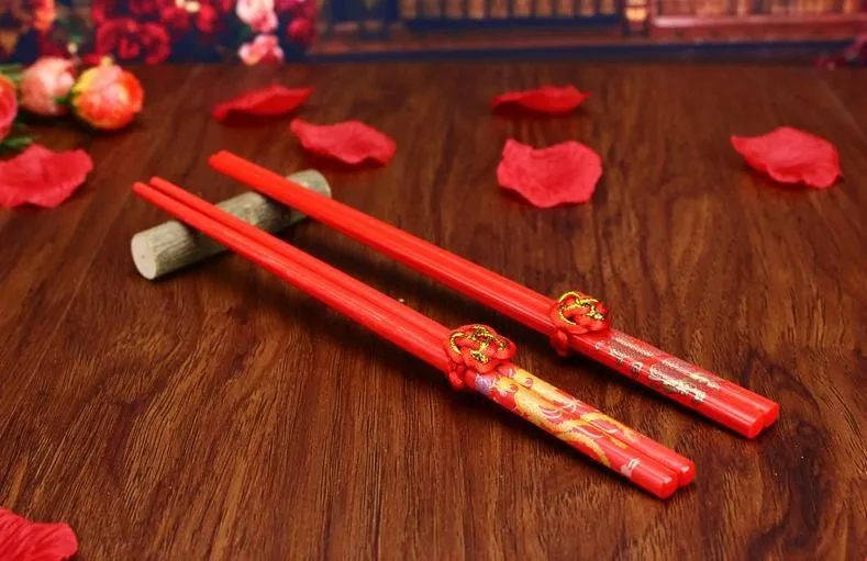Red Chopsticks Chinese Wood Bag Holder Dinnerware Flatware Kitchen Food  Stick Chop Sticks Wooden Chopsticks - AliExpress