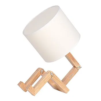 

HZFCEW Wooden Table Lamp Adjustable Creative Nightstand Lamp for Bedroom Office Kids FR229