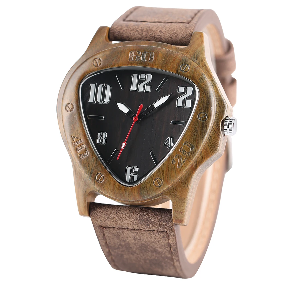 YISUYA Handmade Bamboo Wood Wrist Watch Inverted Triangle Case Sport Men's Watches Nature Wooden Timber Clock Relogio Gift Bag 1 (20)