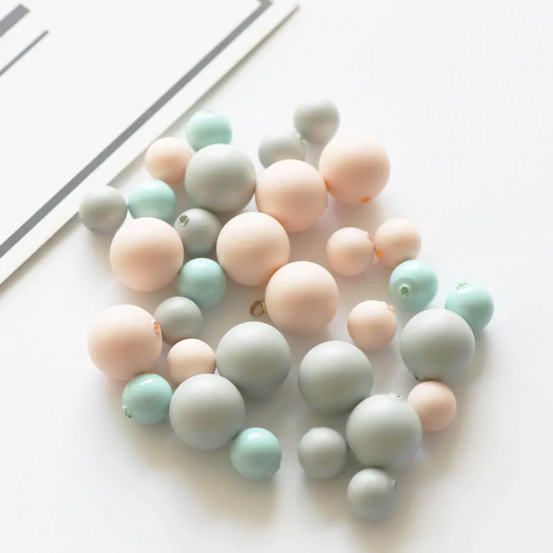 

20pcs Matte Color Acrylic Bead 8/12mm Round Spacer Baed for Beading Bracelet DIY Jewelry Making Dangle Earring Charm Accessory