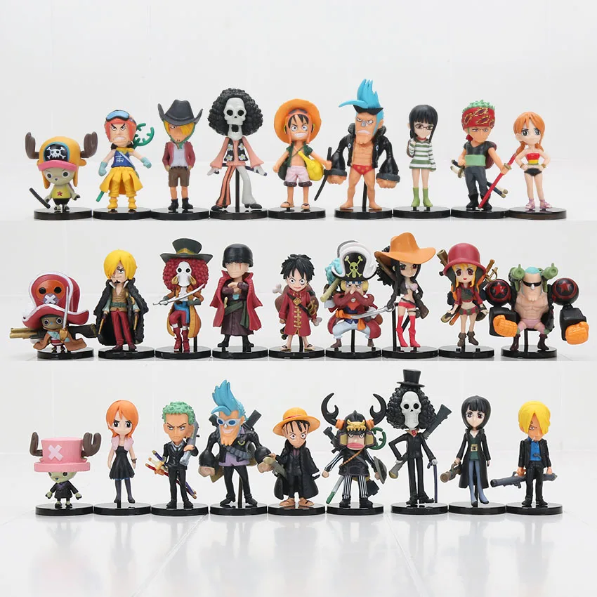 Free shipping 9Pcs/set One Piece Action Figures Luffy Zoro Nami Usopp