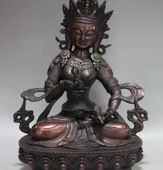 

Tibet Buddhism Temple Red Copper Bronze Vajradhara Vajrasattva Guan Yin Statue