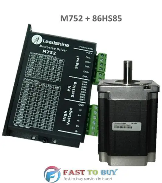 Leadshine 2 phase Stepper Drive + Motor Kits M752 + 86HS85 8.5Nm Newin