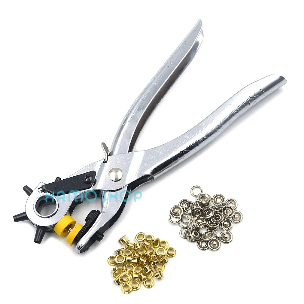 3in1 Leather Plier Punch Tool Hole Eyelets Snap Belt Setter Grommet ...