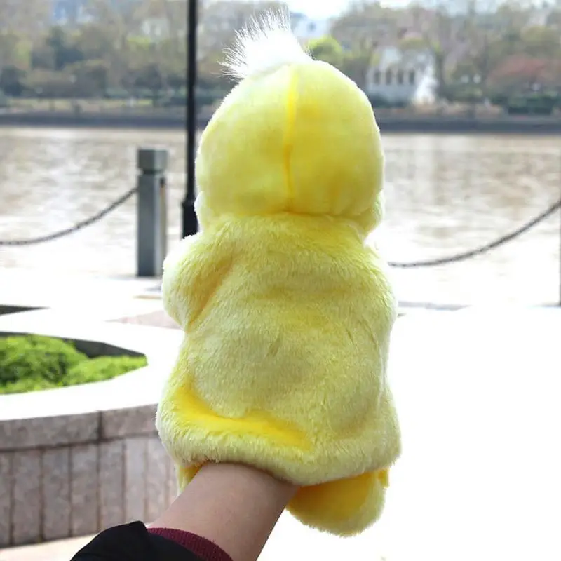 Форма желтой утки плюшевые марионетки игрушки для животных детские мягкие пальчиковые куклы игрушки детские плюшевые игрушки для игр Ducklin подарки для детей