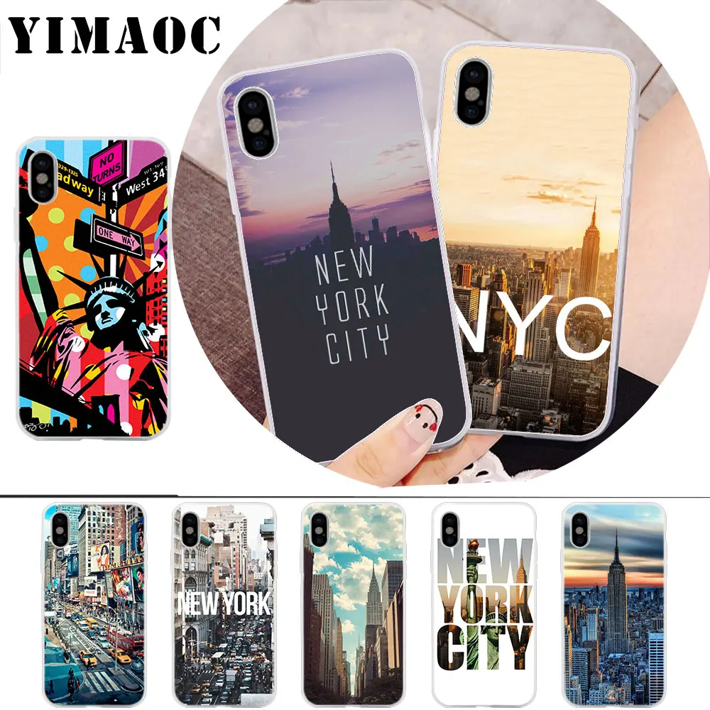 

YIMAOC New York city landscape Soft Silicone Case for iPhone X r s Xr Xs Max 8 7 6S 6 Plus 5 5s SE