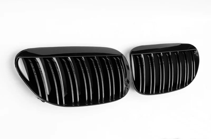 1 пара для BMW 6 серии E63 E64 2004-2010 матовый блесек для губ ABS черный автомобильный стиль Передняя почка двойная планка спереди гоночный гриль